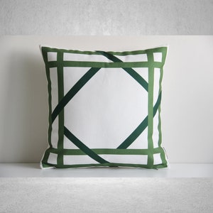 Green Modern Geometric Throw Pillow Cover - Green Cushion Covers - Fashion Pattern 18x18 20x20 16x16 Printed Pillow Cover