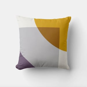 Purple Orange/Blue Green Colorway Minimalist Modern Geo Throw Pillow Cover - Geo Art Cushion Cover 18x18 20x20 16" 45x45cm Decor Pillow Case