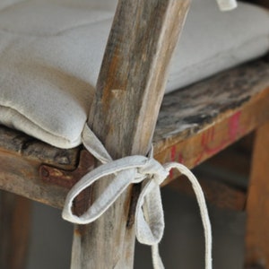 Natural washed linen cotton square chair cushions with ties 16x16 18x18 20x20 back cushion custom sizes chair pads image 6