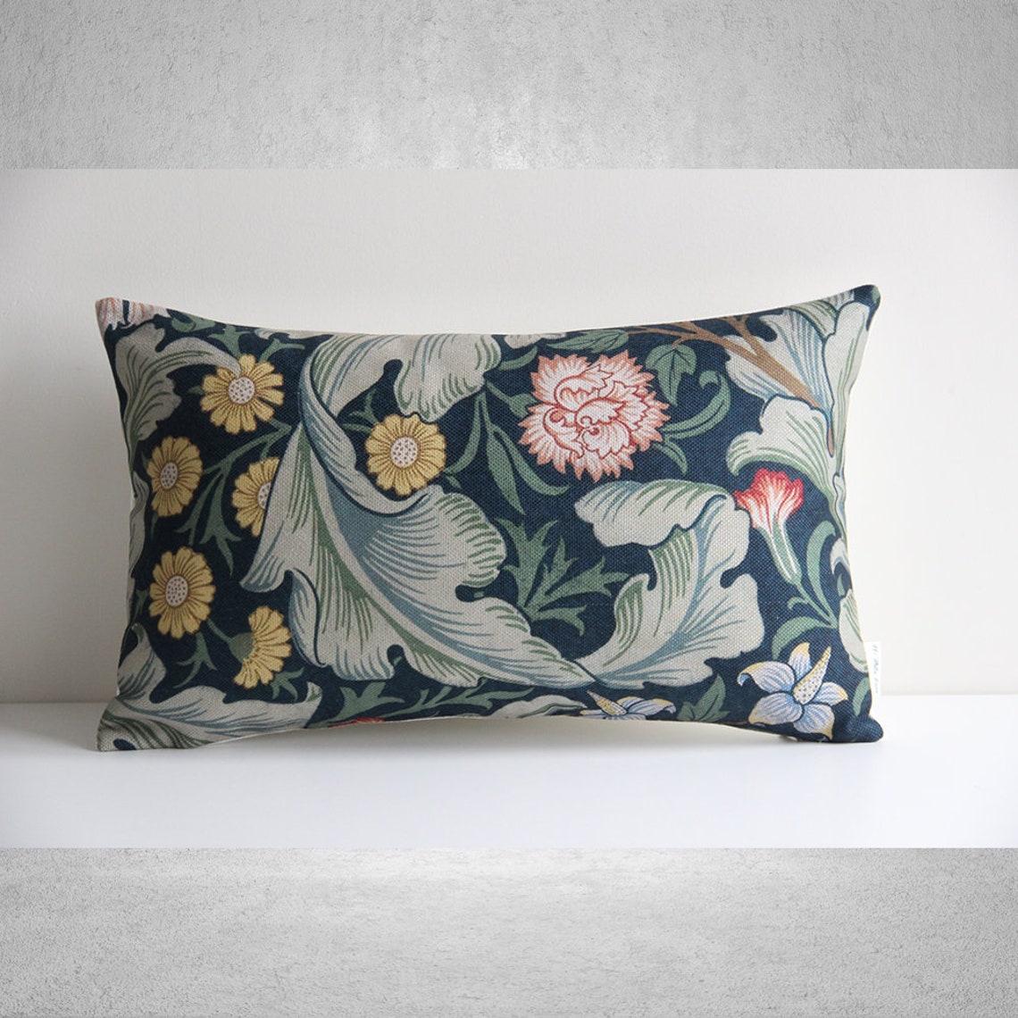 William Morris Lumbar Pillow Cover Morris Floral Art Cushion | Etsy