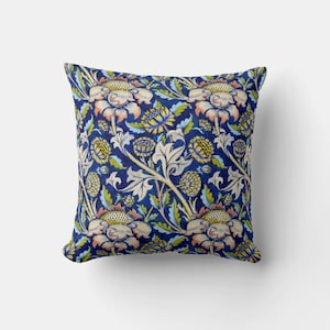 Blue Floral - William Morris Throw Pillow cover- Nature Pillow case 18x18 20x20 16x16 45x45cm cushion cover, Morris Art Home Decor Gifts