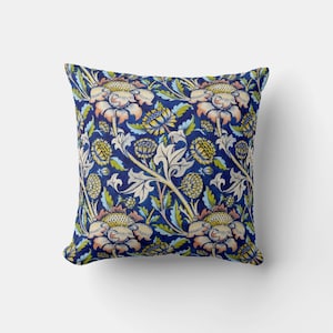 Niebieski Kwiatowy - William Morris Poszewka na poduszkę - Natura Poszewka na poduszkę 18x18 20x20 16x16 45 x 45 cm, Morris Art Home Decor Prezenty