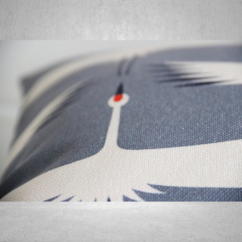Gray Cranes Throw Pillow Cover Birds Decorative Cushion Etsy