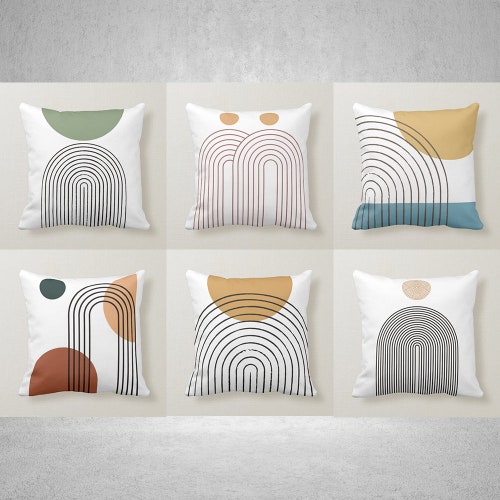 Pattern Pillow Case Geometric Cotton Linen Sofa Throw Cushion Cover 18 X 18" 