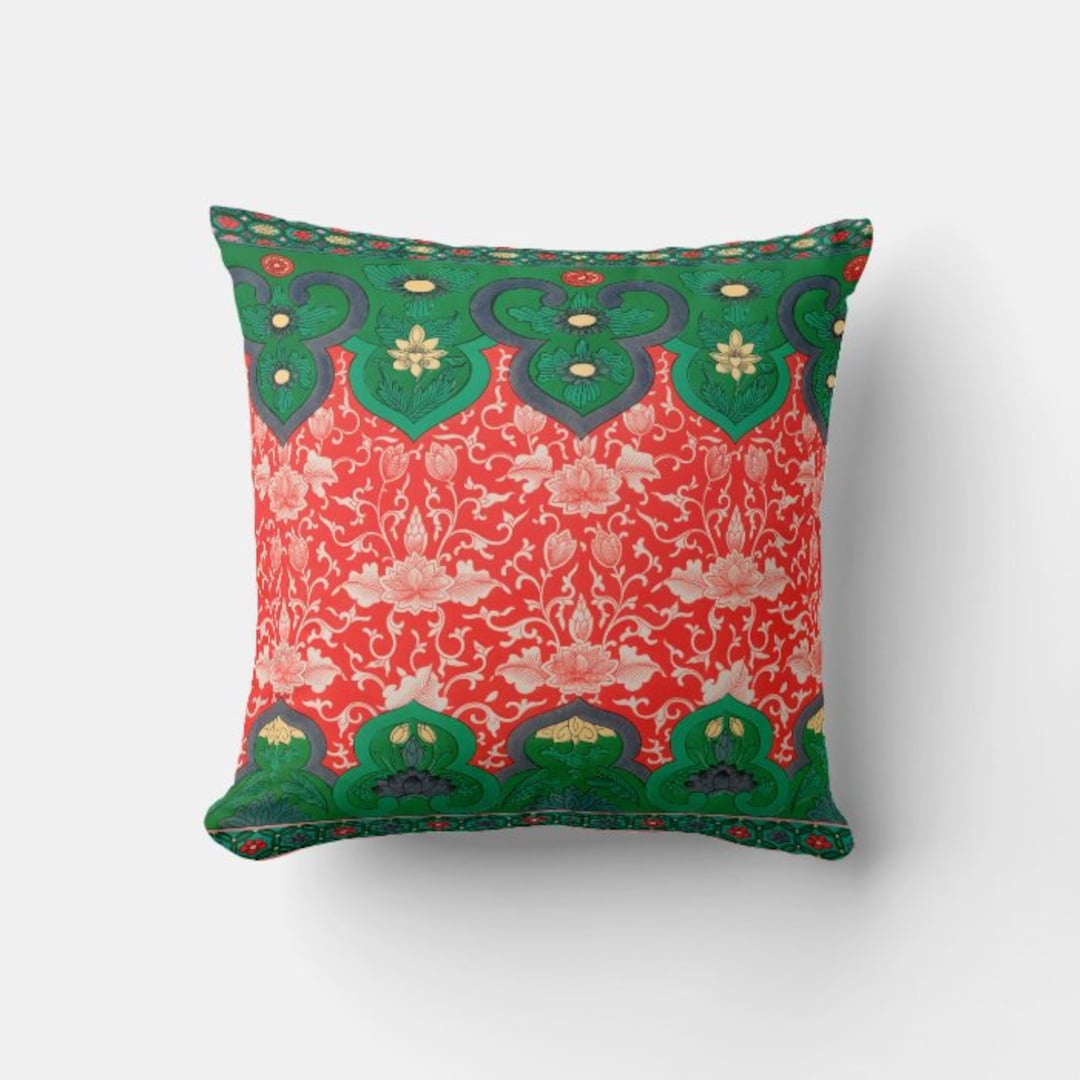 Chinoiserie Classic Throw Pillow Cover - Chinoise Exotique Scenic ...