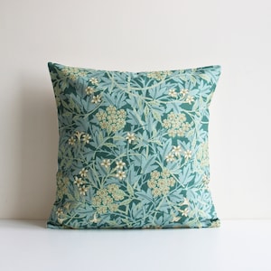 Jasmine - Classic William Morris Floral Pillow cover, Green Floral Decor Pillow Case 18x18 20x20, Art Nouveau cushion cover Custom Sizes
