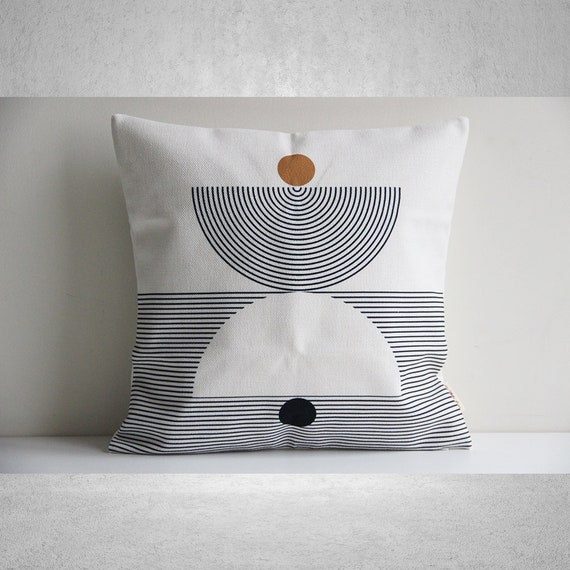 18 X 18 Brown And Black Geometric Cotton Blend Throw Pillow 18 X 18 Brown And Black Geometric Cotton Blend Throw Pillow