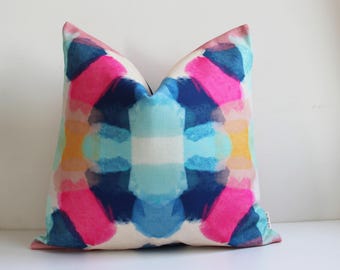Abstract Pillow Cover: Blue Pink Colorful Cushion Cover, Home Decor Gift