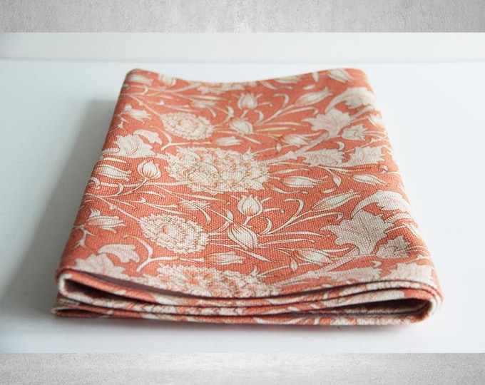 Orange Dahlia - William Morris Floral Table Runner, Old Fashion Nature Table Running, Tablecloths