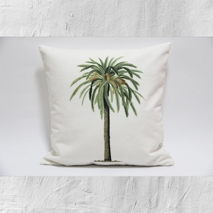 Palm Tree Decorative pillow cover, Tropical decor pillow cover Linen with Cotton, 18x18 / 45x45cm Decor cushion cover