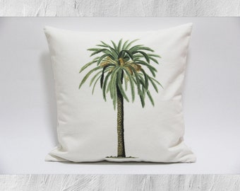 Housse de coussin décorative palmier, Housse de coussin décorative en lin et coton, 18 x 18 x 45 x 45 cm