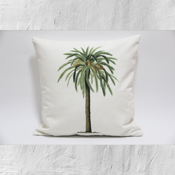 Palm Tree Decorative pillow cover, Tropical decor pillow cover Linen with Cotton, 18x18 / 45x45cm Decor cushion cover