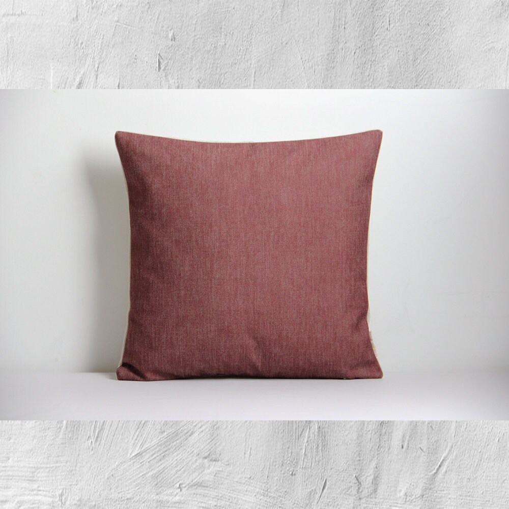 Marsala Solid Color Pillow Cover Solid Red Decorative Pillow Etsy