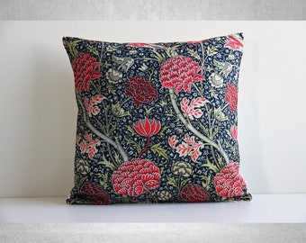 Dahlia - William Morris Throw Pillow cover, Floral Pillow Case 18x18 20x20 16x16 45x45cm Cushion Cover, Morris Art Home Decor Gifts