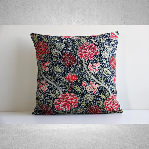 Dahlia - William Morris Throw Pillow cover, Floral Pillow Case 18x18 20x20 16x16 45x45cm Cushion Cover, Morris Art Home Decor Gifts