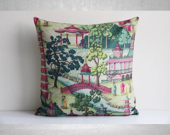 SFG Chinese Embroidered Decorative Pillow Cover 18 x 18 Multicolored Conch and Butterflies SFG Chinese Embroidered Decorative Pillow Cover 18 x 18 Multicolored Conch and Butterflies