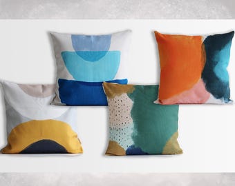 Abstract Art Throw Pillow Cover - Vibrant Interior Design