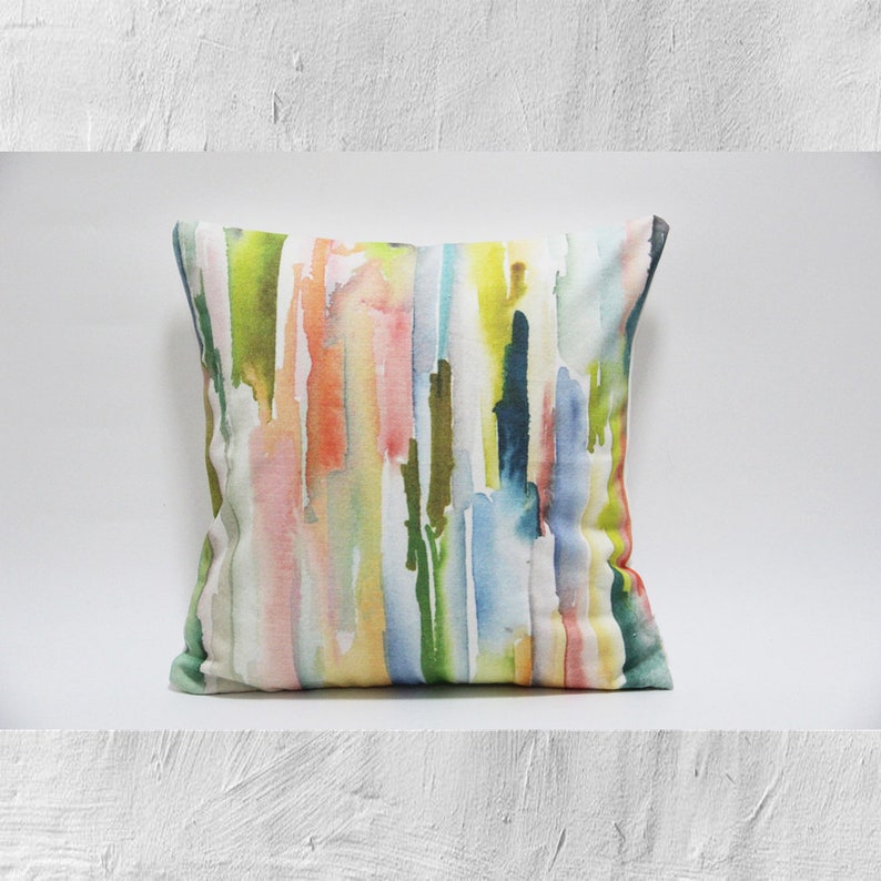 Watercolor Abstract Decorative Pillow Cover Abstract Decor Etsy