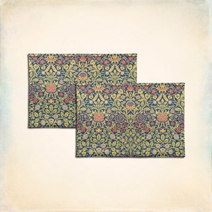 William Morris Floral Table Placemats Sets 12”x18”/ 14”x20”, Art Nouveau Cloth Placemats 30x45 cm/ 35x50 cm Dinner Mats, Table Linens