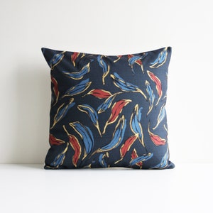 Golden Red Blue Nature Leaves Morden Throw Pillow Cover - Nature Plant Decor Cushion Cover, Golden Throw Pillow Cover 45x45cm 18x18 20x20