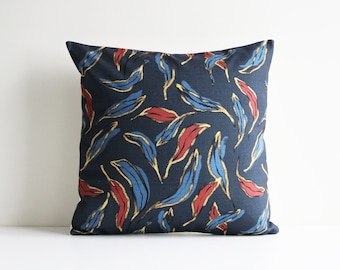 Golden Red Blue Nature Leaves Morden Throw Pillow Cover - Nature Plant Decor Cushion Cover, Golden Throw Pillow Cover 45x45cm 18x18 20x20