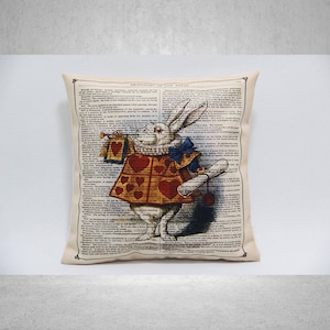 Alice in Wonderland Throw Pillow Cover - Alice Decorative Cushion Cover, 18x18 45x45cm 20x20 Decor Pillow Case, fairy tales Gifts