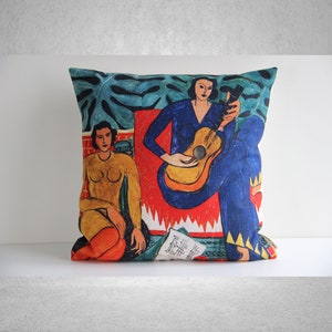THE MUSIC - Henri Matisse art Decorative Throw Pillow cover, Cotton Linen Decor Pillow case 18x18 20x20 cushion cover, Lumbar Pillow Gifts