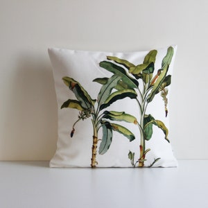 Banana Tree Decorative pillow cover - Tropical decor pillow cover Linen with Cotton, 18x18 20x20 16x16 45x45cm Decor cushion cover, custom
