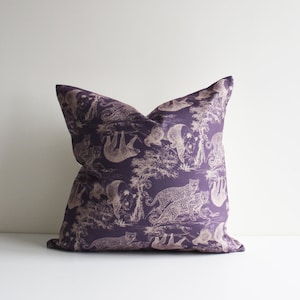 Toile Ancient Animals Toile de Jouy Throw Pillow Cover - Toile Pillow Case 18x18 45x45cm 20x20 50x50cm, Animals Cushion Cover