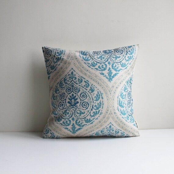Blue / Yellow Ikat Geometric Decorative Pillow Covers Pillow Etsy