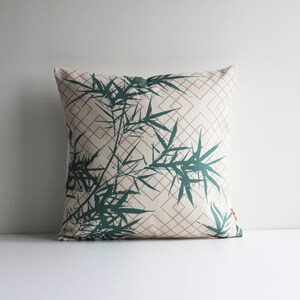 Housse de coussin chic bambou branches chinoiseries - Taie d&#39;oreiller géométrique chinoise, housse de coussin exotique asiatique 18 x 18 20 x 20 24 x 24