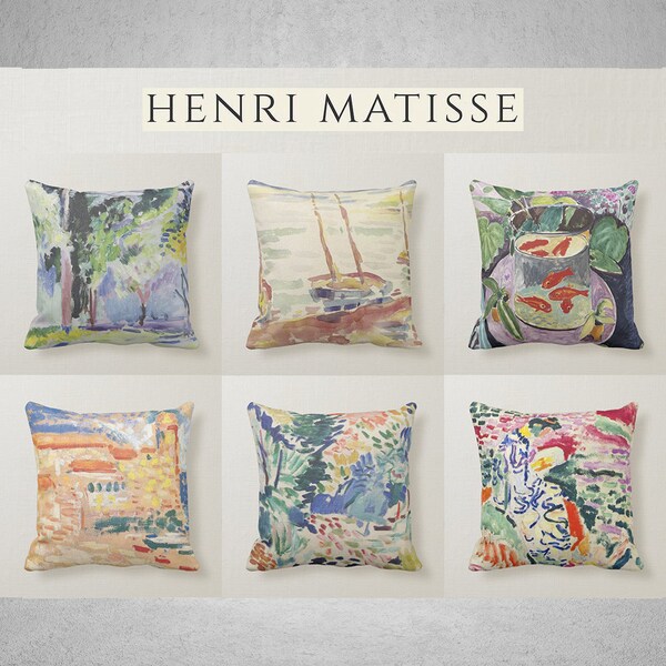 Peinture Henri Matisse Housse de coussin - Housse de coussin d'art Matisse - 18 x 18 45 x 45 cm 20 x 20 Taie d'oreiller décorative Matisse, Décoration artistique pour la maison