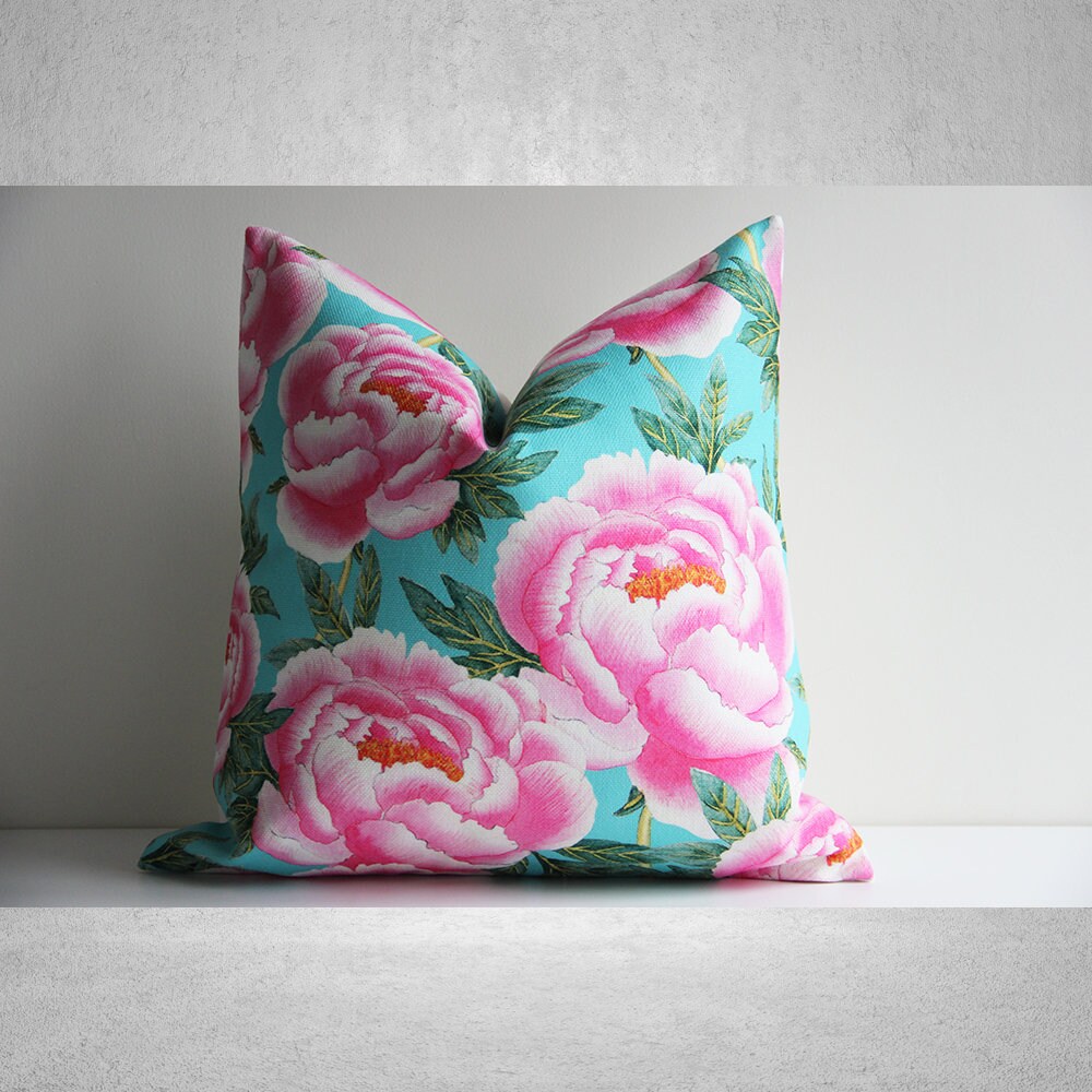 AOYEGO Federa decorativa per cuscino con peonie e rose in oro e bianco foglie foglie bacche