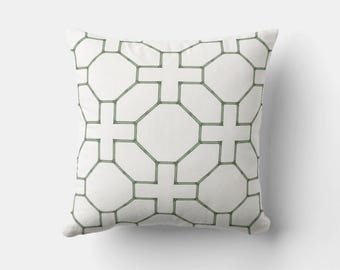 Geometric Bamboo Chinoiserie Throw Pillow Cover 18x18 20x20 45x45cm 24x24
