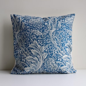 Fiori blu - Federa per cuscino con motivo Art Nouveau antico, federa per cuscino floreale 18x18 20x20 16x16 45 x 45 cm Morris Art Home Decor