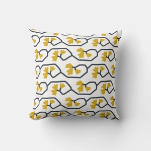 Gingko Pattern Morden Throw Pillow Cover - Nature Botanical Decor Cushion Cover, Golden Cushion Cover 45x45cm 18x18 20x20 pillow case