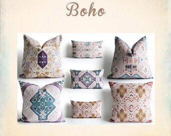 Funda de cojín con diseño geométrico bohemio - Decoración de mediados de siglo