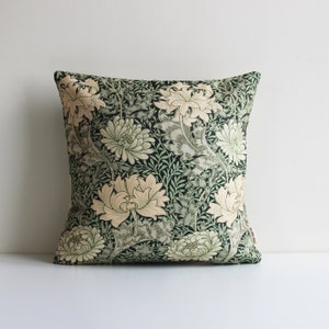 Chrysanthemum - Classic William Morris Floral Pillow Cover, Floral Decor Pillow Case 18x18 20x20, Art Nouveau cushion cover Custom Sizes