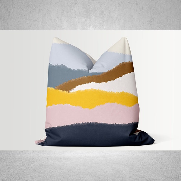 Abstract Mountains View Decorative Throw Pillow Cover - Cushion Cover 18"x18" 20x20 50x50cm 45x45cm, Colorful Mountains Design Pillow Cover