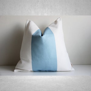 Farmhouse Big Blue Strip Throw Pillow Cover - Lines Decor Cushion Covers, minimalist Art 18x18 20x20 16x16 Pillow Cover