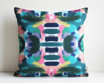 Colorful Abstract Art Throw Pillow Cover - Modern Prints Eclectic Decor