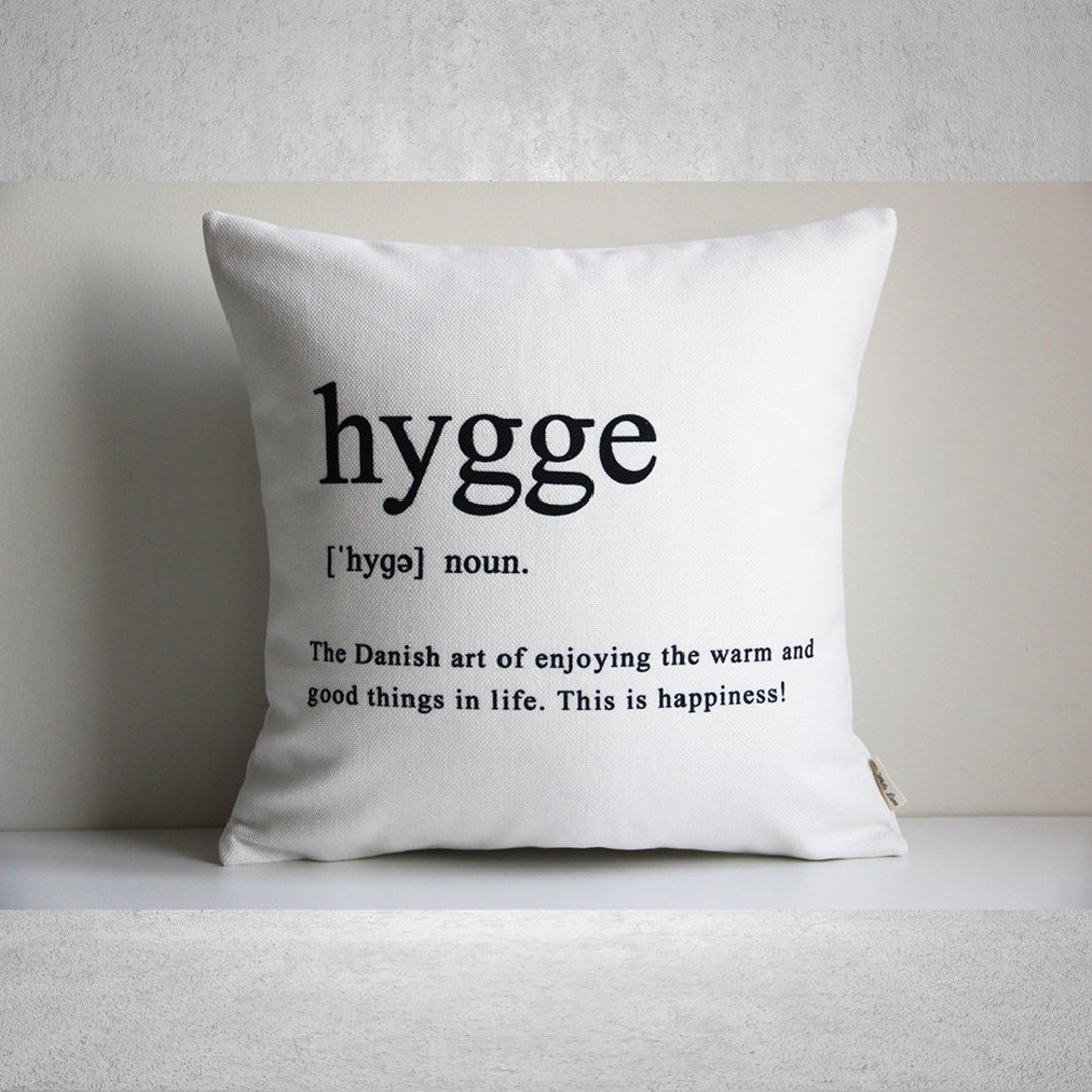 Hygge Definition Throw Pillow Cover: Scandinavian Quote Decor