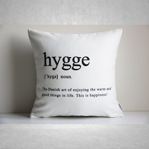 HYGGE Definition Decorative Throw pillow cover, Quote decor pillow cover, 18&quot;x18&quot; 45x45cm 20x20 inch 16x16&quot; Decor cushion cover