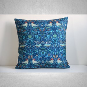 William Morris Birds and Botanical Pattern Decorative Throw Pillow cover- Classic Decor Pillow case 18x18 20x20 cushion cover, Custom sizes