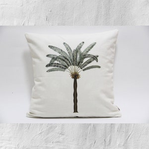 Palm Tree Decorative pillow cover, Tropical decor pillow cover Linen with Cotton, 18x18 / 45x45cm Decor cushion cover