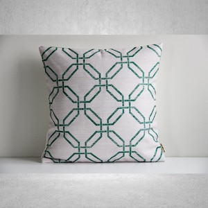 Sage green chinoiserie window geo throw pillow cover -  old Asian decor cushion cover multi sizes,  Green geometric pillow case, home gift
