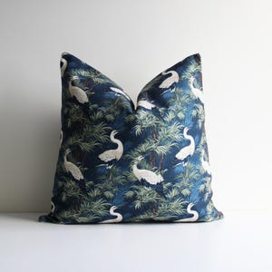 Cranes Throw Pillow Cover - Japanese Style Decorative Cushion Covers , Asian Decor Birds Pillow Case 18x18 20x20 16x16 Chinoiserie Gifts