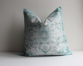 Green Geometric Throw Pillow Cover: Boho Exotic Decor