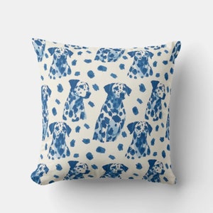 Funda de almohada con diseño de perros azules, funda de cojín para perro, bonita decoración para perro, 18 x 18, 45 x 45 cm, 20 x 20 cm, funda de almohada de granja familiar, regalo