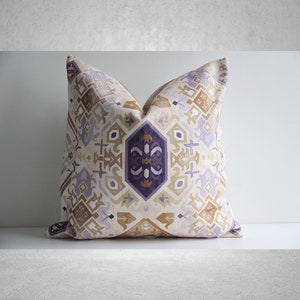 Ochre & Lilac Boho Geometric Pillow Cover -  Boho Decor Cushion Cover, Geo Pillow Cover 18x18 20x20 16x16 24x24 Pillow Case for Home Decor
